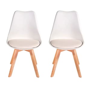 Kit 2 Cadeiras Charles Eames Almofadada Branca