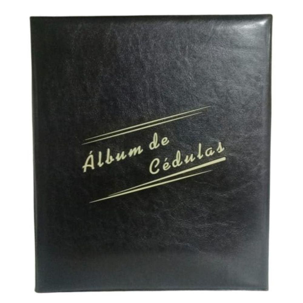 Álbum Acolchoado Grande Preto Para 60 Cédulas Pinos