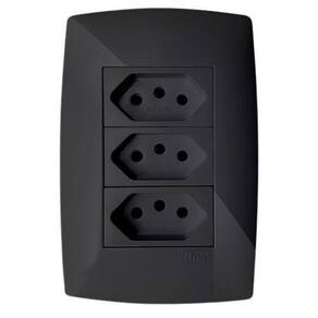 Tomada Tripla 20A 4X2 - Blux Home Grafite - Bh9046-8Gf