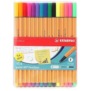 Estojo Caneta Stabilo 15 Cores ( 10 + 5 Neon ) Point 8815-1