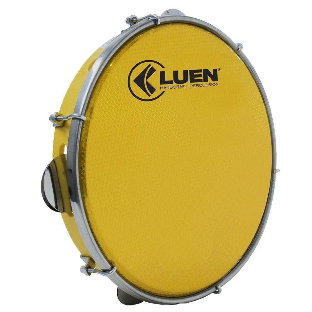 Pandeiro 10" abs amarelo pele holográfica Luen