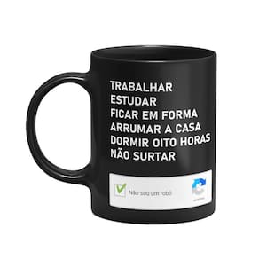Caneca Divertida  - Não sou um robô Preta