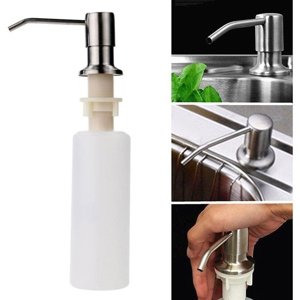Dispenser Dosador sabão Embutir Pia Detergente Sabonete Liquido escovado cozinha banheiro