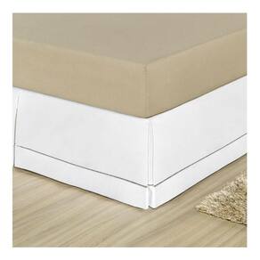 Saia Para Cama Box Colchão Casal Padrão Algodão Branca