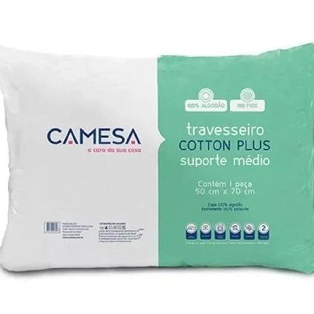 Travesseiro Cotton Plus 180 Fios Suporte Medio