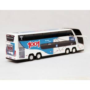 Brinquedo Miniatura Ônibus Viação 1001 Branco 30Cm
