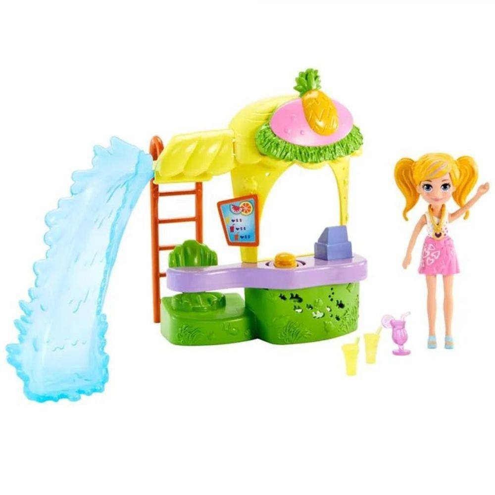 Conjunto e Boneca - Polly Pocket - Parque Aquático de Esportes