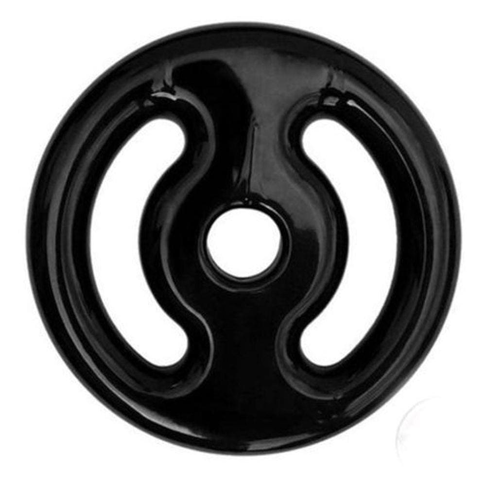 Par Anilha Emborrachada 5 Kg Vazada Para Musculação - Preto