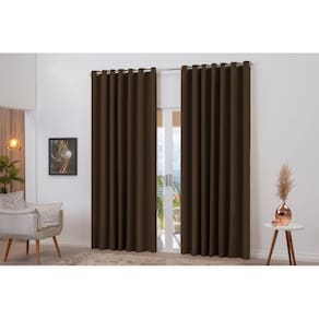 Cortina Blackout Três Metros Cor Tabaco Decoração Casa
