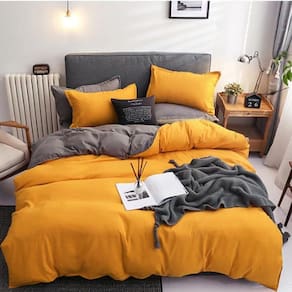 Jogo De Cama Solteiro Completo 7 Peças Com Edredom Sun Grey
