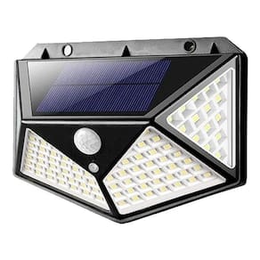Kit 4 Arandelas Iluminária Energia Solar 100 Led Luz Branca