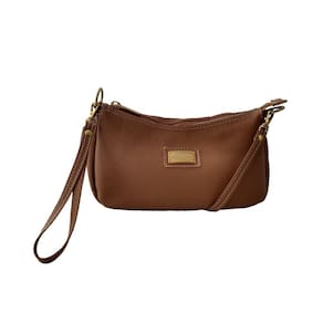 Bolsa Carteira Clutch Topgrife Transversal Couro Caramelo