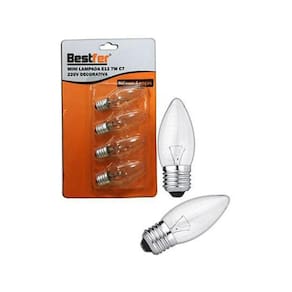 Lampada Mini Decorativa E12 7W 220V Com 4 Pecas
