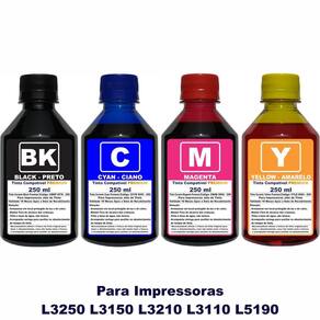 Tinta Compatível Epson L3250 L3150 L3210 L3110 L5190 Refil 544 4x 250ml