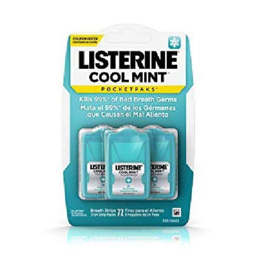 Johnson`S Listerine Pocket Pack Sabor Cool Mint 72 Tiras