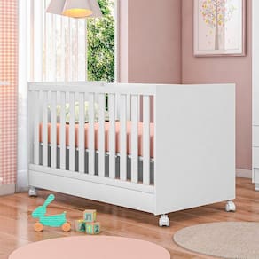 Berço Doce Sonho Branco 2 em 1 Padrão Americano – Qmovi