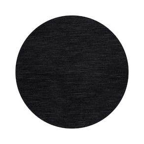 6 Jogo Americano Redondo Juta Preto - Impermeável Pvc