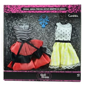 Vestido Para Boneca - Doll Dress Kit 2 Looks - Listrado
