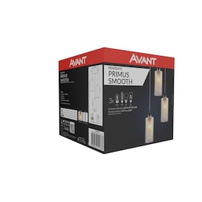 Pendente Primus Smooth Vidro Fosco Preto Fosco Avant 3 Lâmpa