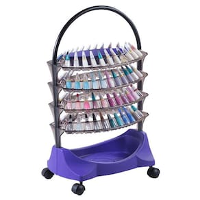 Carrinho Manicure P/ Esmaltes Smaltbell Classic 4 Bandejas Roxo - Dompel