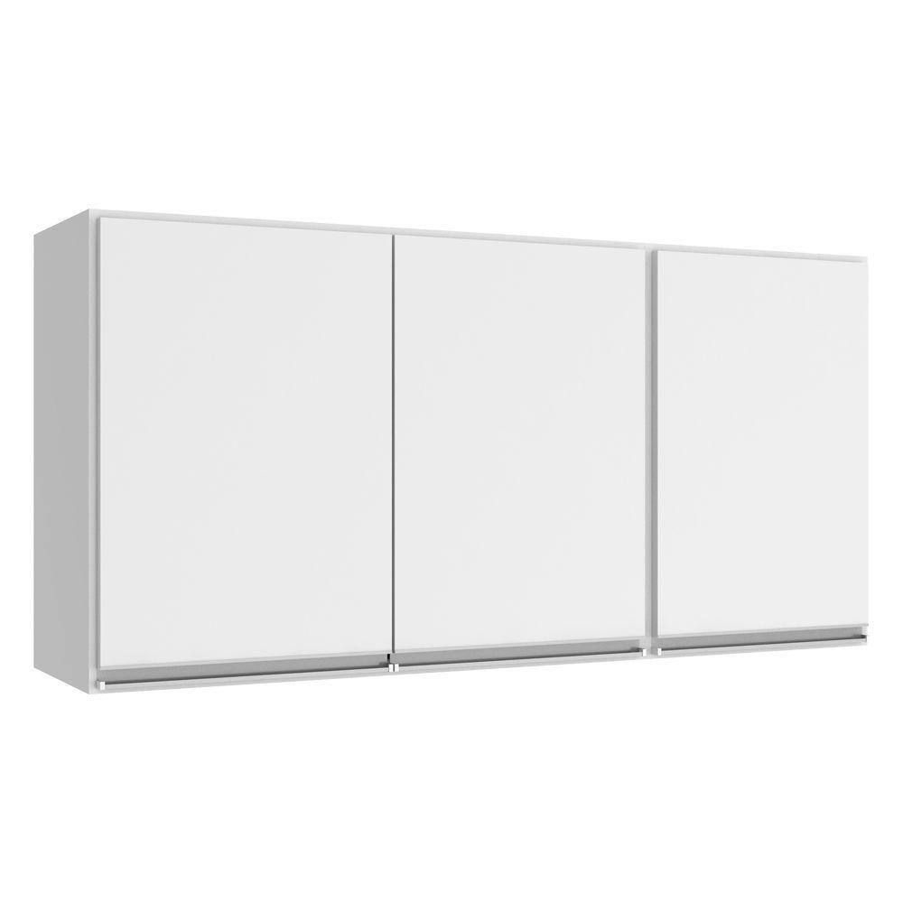 Armário Aéreo 3 Portas e Prateleira 120cm Branco - Branco
