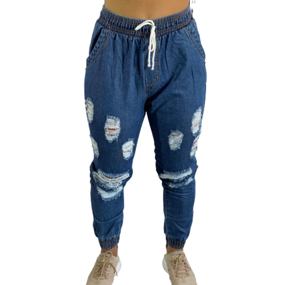 Calça Destroy Jogger Jeans Feminina C35