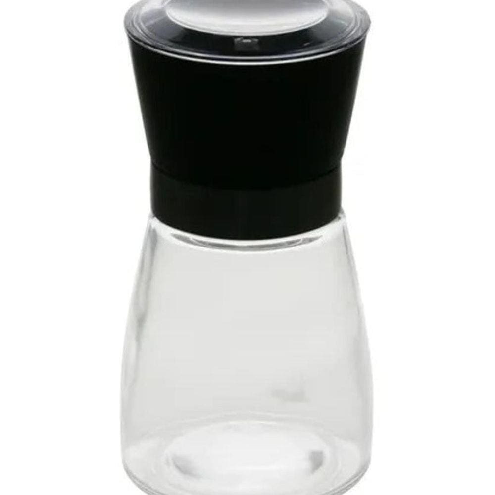 Moedor De Pimenta Sal Especiarias Vidro Inox Cerâmica Preto