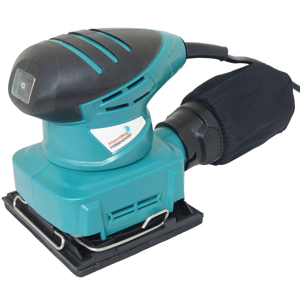Lixadeira Orbital Elétrica Vibratória com Coletor de Pó 180W 13000 Rpm Parede Madeira Importway