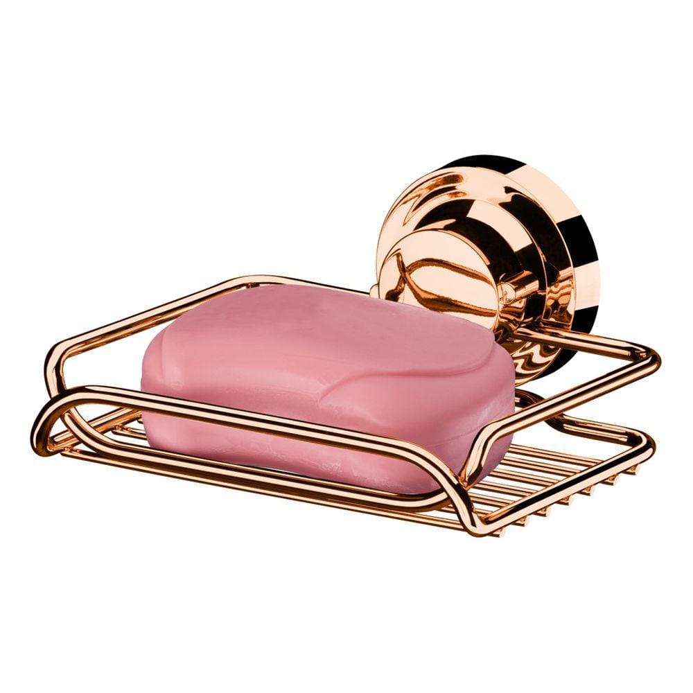 Saboneteira Porta Sabonete Com Ventosa Rosé Gold - 4053rg Future