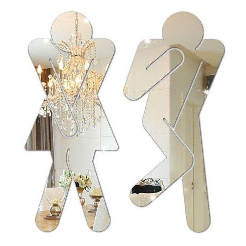 Espelho Decorativo Acrílico Banheiro Feminino/Masculino