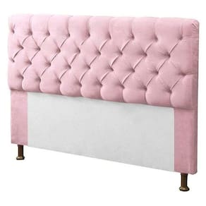 Cabeceira Sofia 90 cm Cama Box Solteiro Quarto Estofado Decoração Montanaris Decor Suede Rosa