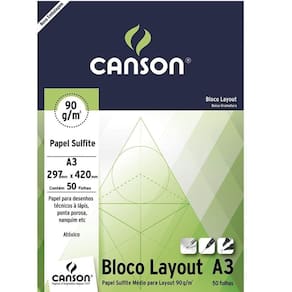 Papel  Layout A3 Liso 90G/M2 Bloco - Canson