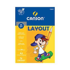 Papel Lay-Out A3 Liso 50 folhas 63 g/m² - Canson