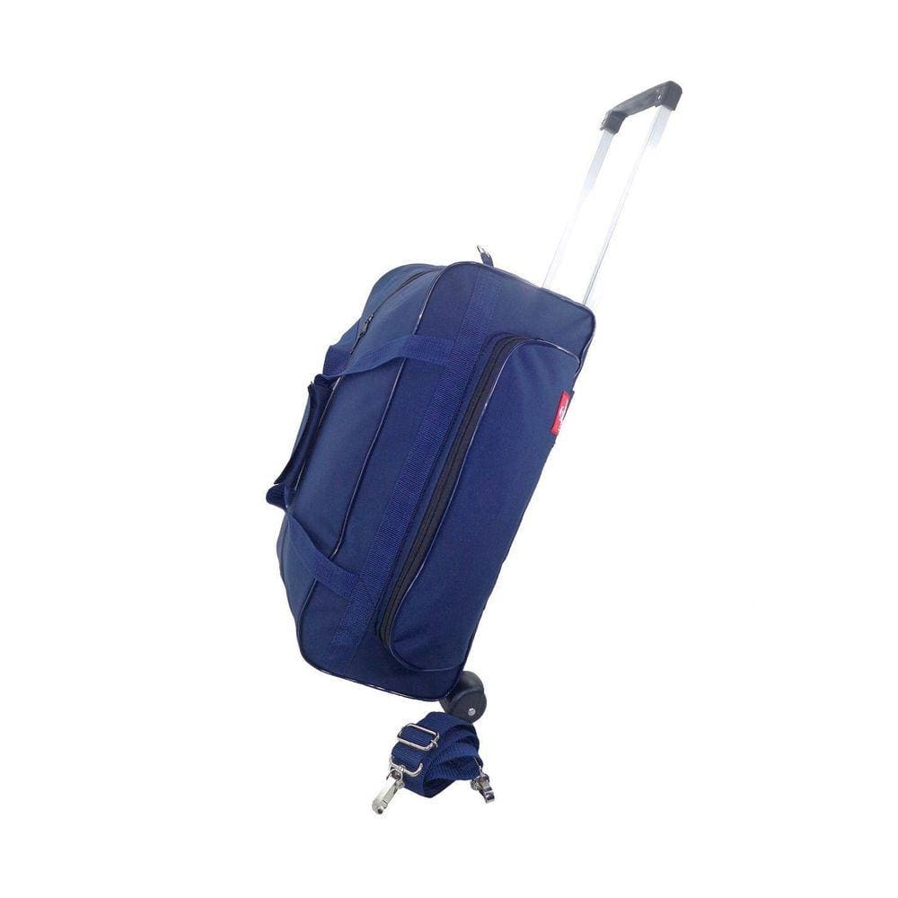 Bolsa Mala Bagagem Mão Bordo Média Viagem Com Rodinha Azul