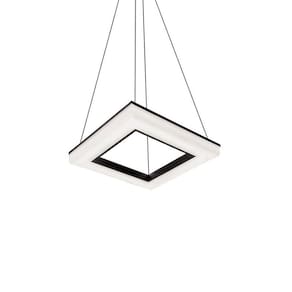 Lustre Pendente Newline Pixel 496 Led Bivolt Preto 3000K Luz Amarela