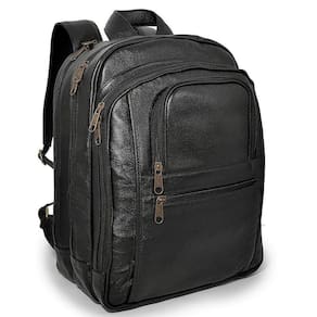 Mochila Executiva Grande De Couro Para Notebook Preto