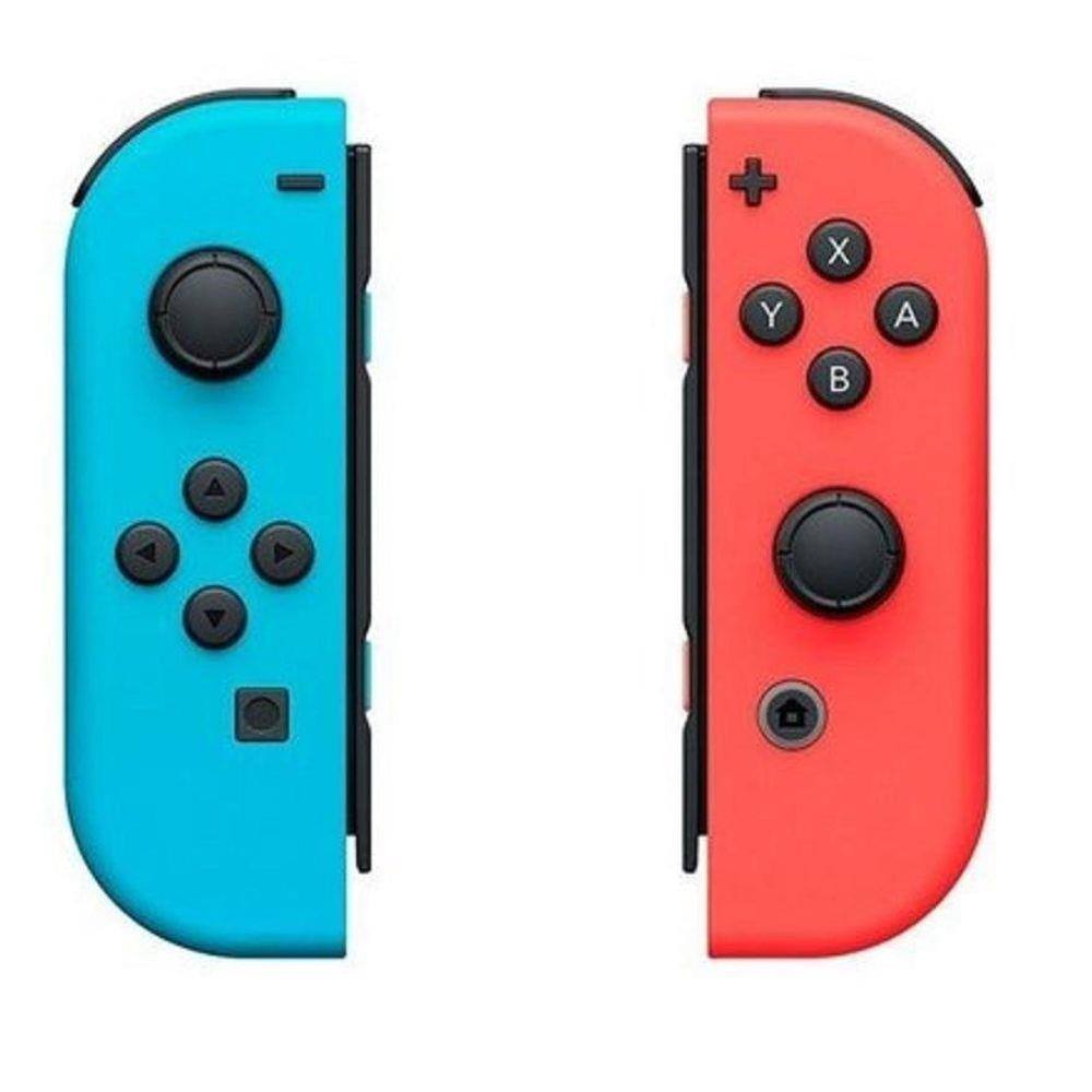 nintendo switch joy con l e r vermelho e azul video game em