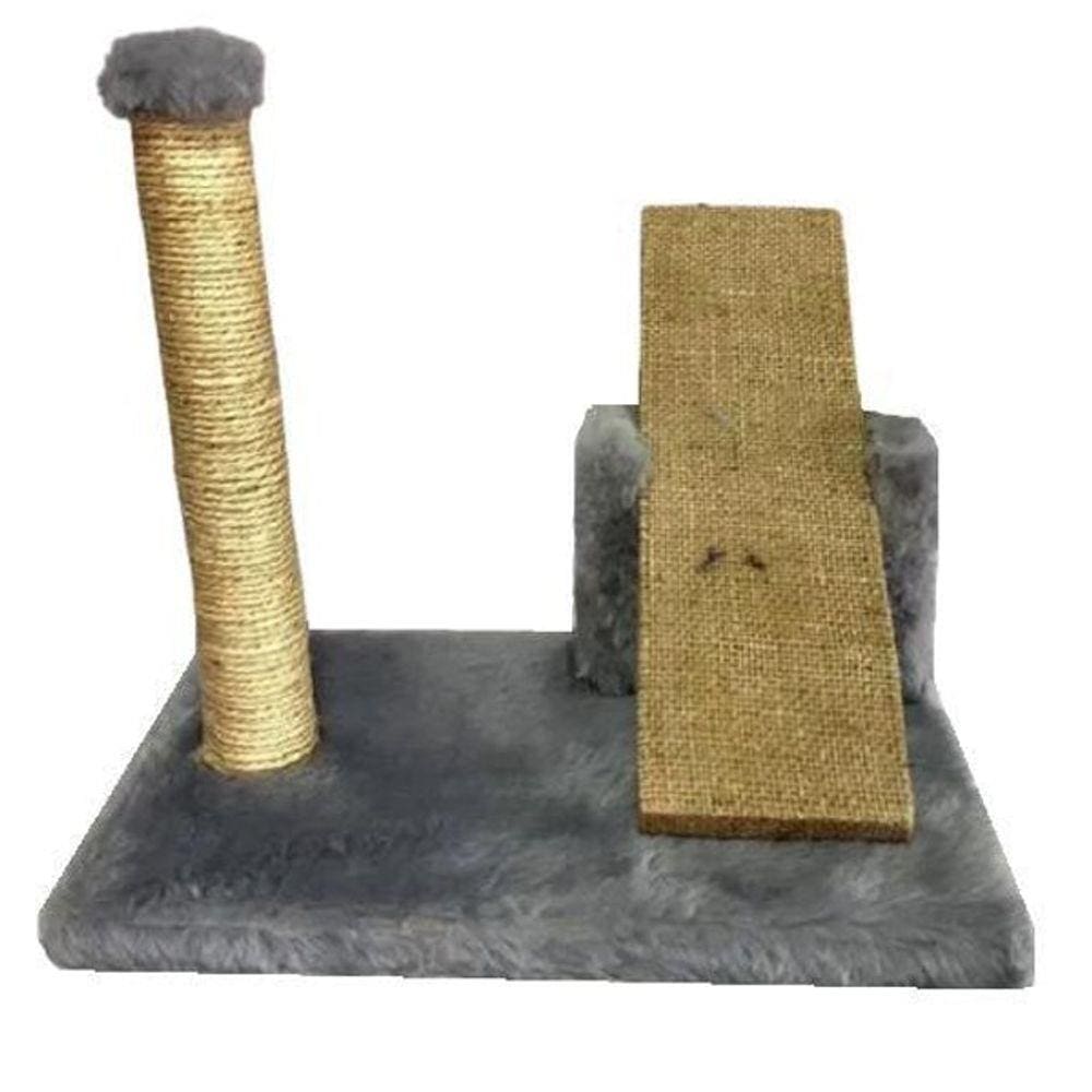 Arranhador Para Gatos Mini Poste Com Gangorra Cinza