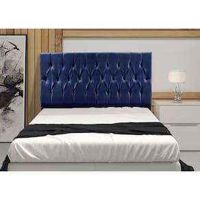 Cabeceira Casal 1,60m Madrid Suede Azul Marinho Dal Poz Estofados