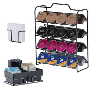 Kit Suporte 32 Cápsulas Dolce Gusto + Porta Guardanapos + Suporte Sachês Onix Preto - 1145OX Future