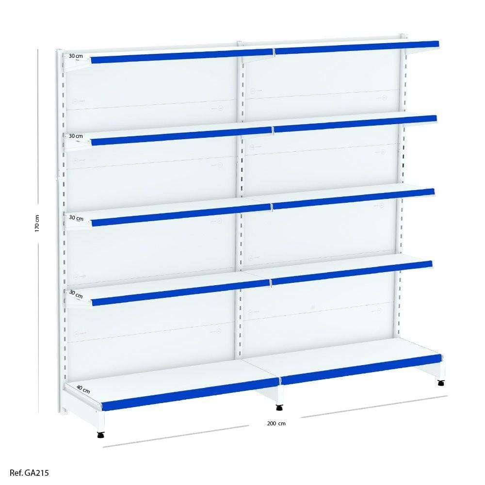 Kit Gôndola de Parede Modular 2mts -1,70 x 1,84 x 0,40