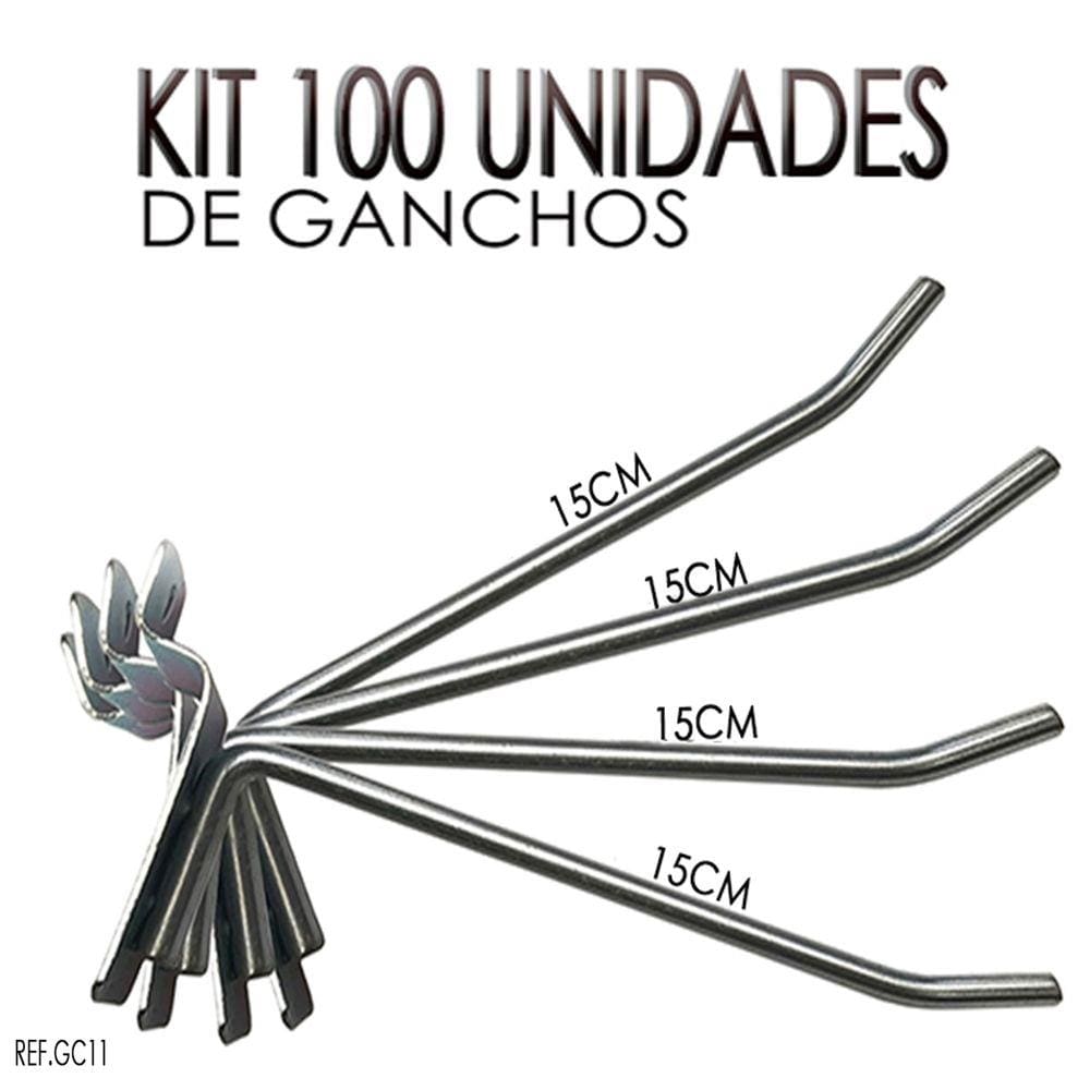 Gancho Zincado 15cm - 100 Peças