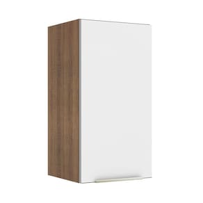 Armário Aéreo Madesa Lux 35 cm 1 Porta - Rustic/Branco Veludo