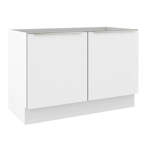 Balcão Gabinete de Pia Madesa Lux 120 cm 2 Portas (Sem Tampo) - Branco/Branco Veludo