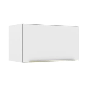 Armário Aéreo Madesa Lux 60 cm 1 Porta Basculante - Branco/Branco Veludo