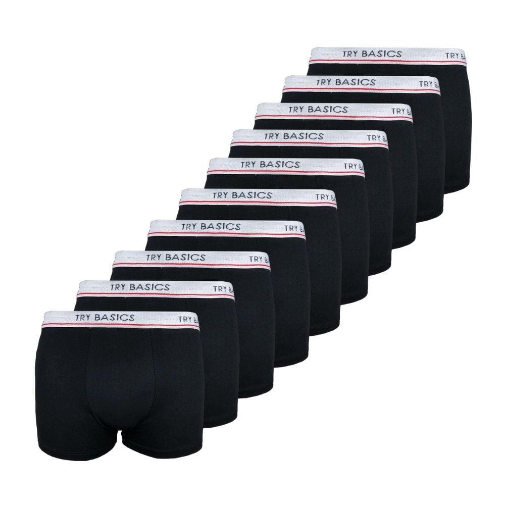 Kit 10 Cuecas Boxers Infantil Box Algodão Cotton Conforto - Try Basics