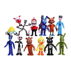 Kit 12 Bonecos - Five Nights At Freddy`s Bonnie Chica Foxy