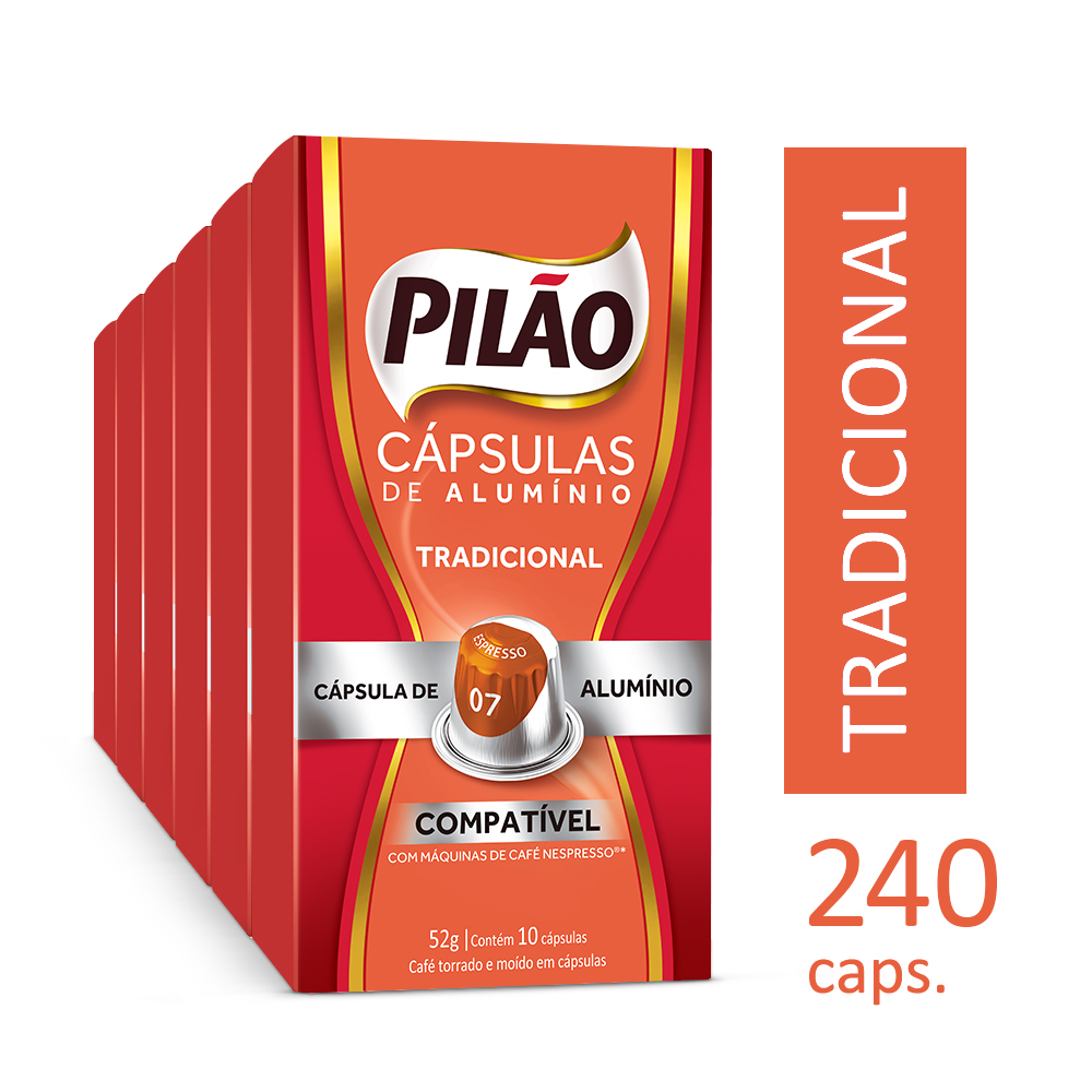 Kit 240 Cápsulas Café Pilão Tradicional 7 compatível com Nespresso