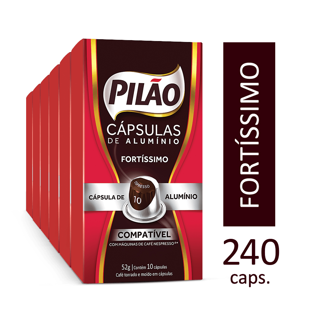Kit 240 Cápsulas Café Pilão Fortíssimo 10