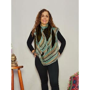 Lenço Indiano Pashmina Xale Echarpe Verde Musgo
